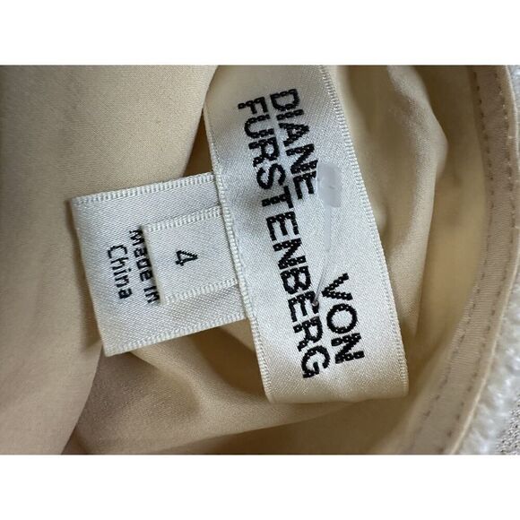 Diane Von Furstenberg BIAS STRIPE SEQUIN ONE SHOULDER SHEATH DRESS sz 4 - Picture 8 of 16